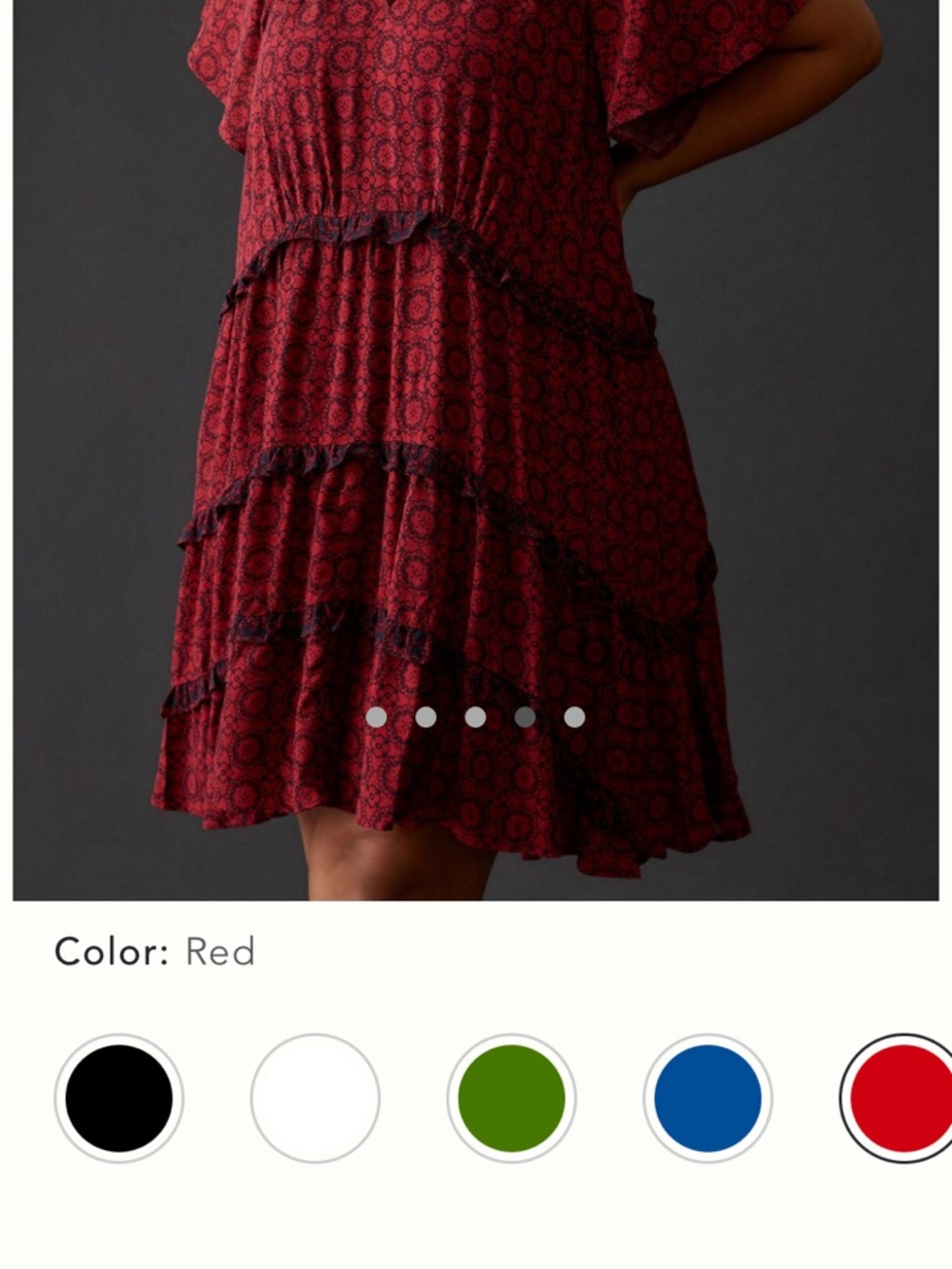 Anthropologie Red Tiered Short Dress - Women's Red Dress